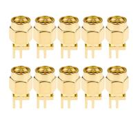 Create idea Lot de 10 connecteurs SMA mâles à 4 broches 1,7 x 4,2 mm pour panneau de circuit imprimé 50 ohm pour antenne radiodiffusion