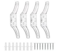 Create idea Lot de 10 crampons en plastique transparent avec vis pour stores de fenêtre, rideaux, pare-soleil