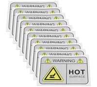 Create idea Lot de 10 étiquettes d'avertissement pour zone à haute température sur surface métallique 8,9 x 6,35 cm Panneau d'avertissement de surface chaude en PVC pour lieu de travail cuisine