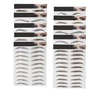 Create idea Lot de 10 feuilles de tatouage 6D marron pour sourcils - 10 styles - 100 paires