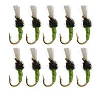 Create idea Lot de 10 Hameçons Nano Fly Worm pour Pêche à La Mouche Blanche 15-20 Cm 5 X 12 Mm