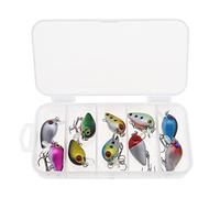 Create idea Lot de 10 leurres de pêche avec hameçon triple - Mini appâts artificiels durs pour la pêche à la truite, au bar, en eau douce et en eau salée