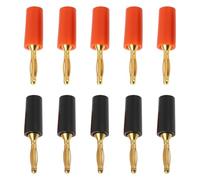 Create idea Lot de 10 mini fiches banane 2 mm pour haut-parleur audio Noir/rouge