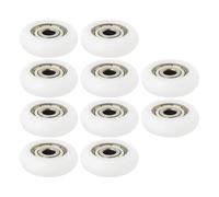 Create idea Lot de 10 poulies en nylon et acier au carbone - Roulement à billes - Pour meubles, accessoires, portes coulissantes en verre (5 x 23 x 7 mm)