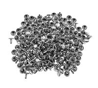 Create idea Lot de 100 rivets tubulaires argentés à double capuchon pour cuir style punk 8 x 8 mm