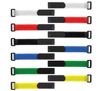 Create idea Lot de 12 sangles de batterie autocollantes magiques avec boucle, 20 x 200 mm, couleurs mélangées, crochets et boucles antidérapants, pour drones télécommandés, avions, quads et voitures