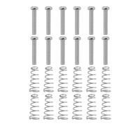 Create idea Lot de 12pcs Vis Et Ressorts Chromés pour Réglage de La Selle de Guitare 3mm x 18mm pour Chevalet de Guitare Trémolo Pièces de Chevalet de Guitare Argent