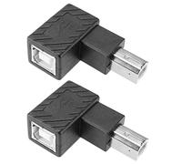 Create idea Lot de 2 adaptateurs USB 2.0 de Type B mâle vers Femelle - Vitesse de Transfert de données de 480 Mbit/s pour imprimante et Scanner (Angle Gauche et Angle Droit)
