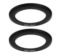 Create idea Lot de 2 bagues d'adaptation pour filtre d'appareil photo Step Up en alliage d'aluminium 46 mm à 58 mm Filetage 0,75 mm Compatible avec adaptateur de filtre, pare-soleil d'objectif
