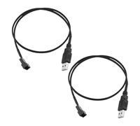 Create idea Lot de 2 câbles adaptateur d'alimentation USB vers tête unique 3 broches/4 broches pour ventilateur d'ordinateur 12 V vers boîtier 3 broches/4 broches