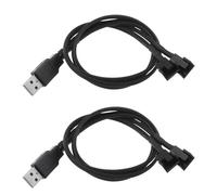 Create idea Lot de 2 câbles adaptateurs USB vers double tête 3 broches/4 broches pour ventilateur PC 5 V pour ventilateurs d'ordinateur 12 V USB vers 3 broches/4 broches