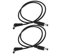 Create idea Lot de 2 câbles d'alimentation DC5521 mâle vers mâle à Angle Droit de Rechange à Angle Droit CC vers mâle CC - Accessoires pour Bandes Lumineuses et caméras de vidéosurveillance - Noir