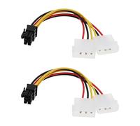 Create idea Lot de 2 câbles d'alimentation PCI-E 6 broches vers double 4 broches Molex adaptateur carte graphique adaptateur d'alimentation femelle vers mâle 15 cm
