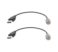 Create idea Lot de 2 câbles RG174 BNC mâle vers USB 2.0 mâle - Adaptés pour test coaxial d'alimentation (20 cm, 50 Ohm)