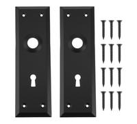 Create idea Lot de 2 caches de porte à mortaise noir mat 180 x 58 mm pour serrures à clé à mortaise