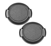 Create idea Lot de 2 capuchons d'objectif de 43 mm à clipser pour objectif d'appareil photo compatible avec objectif d'appareil photo Olympus Trip 35 Noir
