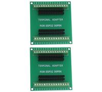 Create idea Lot de 2 cartes de dérivation ESP32 30 broches GPIO 1 en 2 avec WiFi sans fil Bluetooth pour carte microcontrôleur ESP-WROOM-32, 66 x 63 mm Vert