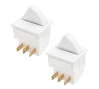 Create idea Lot de 2 interrupteurs de porte de réfrigérateur à 3 broches compatibles avec Whirlpool W11396033 12002646 WPW10656771 40,8 x 29,3 mm 125 V/5 A 250 V/2,5 A Blanc