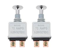 Create idea Lot de 2 interrupteurs poussoirs robustes de 75 A 2 bornes 6-28 V CC pour voitures, camions, bus, VTT, camping-cars, bateaux - Argenté