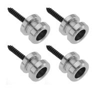 Create idea Lot de 2 paires de verrous et boutons de sangle de guitare à dégagement rapide avec vis de montage compatibles avec Schaller Compatible avec Grover 11,9 x 9,9 mm Argenté