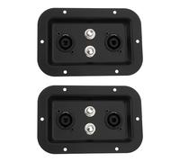 Create idea Lot de 2 plaques jack pour haut-parleur avec double SpeakON NL4 et prises femelles 6,35 mm compatibles avec haut-parleurs PA