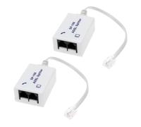 Create idea Lot de 2 Séparateurs de Filtre ADSL Adaptés à La Ligne Téléphonique 1 à 2 RJ11 6P4C 6P2C Mâle vers Double Femelle Adaptateur Convertisseur de Modem Téléphonique