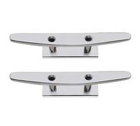 Create idea Lot de 2 taquets d'amarrage en acier inoxydable 316 de 15,2 cm avec 2 trous, taquet plat bas pour accessoires de bateau, quai d'amarrage, corde de fixation