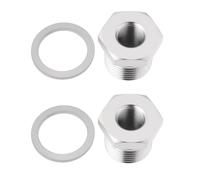 Create idea Lot de 2 Tubes Réducteurs M18 X 1,5 Vers M12 X 1,25 en Acier Inoxydable 304 pour Tuyau D'eau de Capteur de Voiture