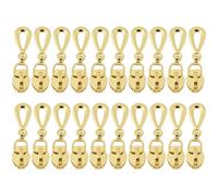 Create idea Lot de 20 Curseurs Fermeture à Glissière Non Verrouillables Or N° 5 6 Mm Forme Larme Métal Curseur 4 Cm Fermetures à Glissière Nylon Curseurs Fermeture à Glissière Ouverts 6 Mm Or