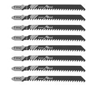 Create idea Lot de 20 lames de scie sauteuse T111C 8TPI 100 mm HCS Tige en T pour coupe du bois Compatible avec Bosch Compatible avec Dewalt Compatible avec Makita Noir