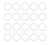 Create idea Lot de 20 rondelles en nylon pour réparation de poignée de porte 21 x 16,3 x 1,1 mm Blanc