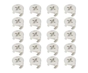 Create idea Lot de 20 vis à came pour meubles 110630 Écrous de sécurité excentriques 14,3 x 9,3 mm Vis de rechange compatibles avec IKEA Meubles argentés