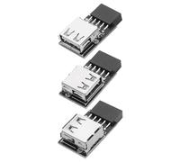 Create idea Lot de 3 adaptateurs USB 2.0 à 9 broches pour panneau avant de type A compatible avec Mac Compatible avec système Windows XP/7/8/10/11