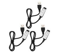 Create idea Lot de 3 contrôleurs de bande LED USB 5 V 3 touches 4 broches utilisés pour bande LED RVB 5 V câble d'interrupteur pour bande lumineuse LED Noir 51 cm