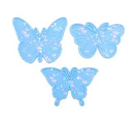 Create idea Lot de 3 moules holographiques en résine époxy en forme de papillon - Accessoires pour la fabrication de pendentifs, bijoux, loisirs créatifs - Bleu