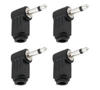 Create idea Lot de 4 adaptateurs jack mono 3,5 mm à souder à angle de 90 degrés pour écouteurs, lecteurs MP3 et haut-parleurs