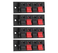 Create idea Lot de 4 bornes de haut-parleur à 4 positions avec ressort de dégagement poussoir pour connexion de câble de haut-parleur, haut-parleur personnalisé 68 mm x 23 mm