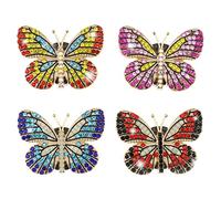 Create idea Lot de 4 diffuseurs d'huiles essentielles en forme de papillon pour grille d'aération de voiture, accessoire de décoration pour femme