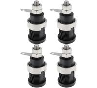 Create idea Lot de 4 Fiches Bananes Isolées en Cuivre Pur de 4 Mm pour équipements électriques Et électroniques 14,4 X 30,7 Mm Noires