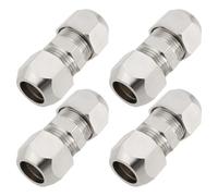 Create idea Lot de 4 Raccords à Compression en Cuivre de 10 Mm pour Tubes Droits Raccords à Compression pour Tuyaux Hydrauliques Tuyaux de Refroidissement Système de Carburant 10 X 36,5 Mm Argent