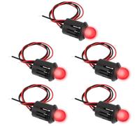 Create idea Lot de 5 Feux Antivol LED 12 V 10 Mm pour Voitures Motos Abris de Jardin Bateaux Rouge