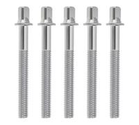 Create idea Lot de 5 Tiges de Tension de Tambour M6 X 50 Mm Tiges de Tension de Jante Vis de Tension de Remplacement pour Grosse Caisse Compatible avec Yamaha Tambours Et Plus Encore Argent