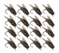 Create idea Lot de 50 Appâts de Pêche à La Mouche Bioniques Appâts Souples Hameçons Souples Appâts Souples Petits Hameçons de Pêche à La Mouche pour 4 à 6 Chats Bar Noir 20 mm