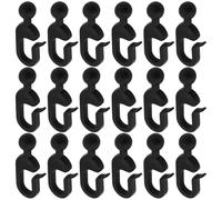 Create idea Lot de 50 Crochets en Plastique 18 X 40 Mm pour Rideaux de Gazebo Et Moustiquaire Noir