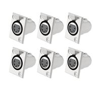 Create idea Lot de 6 Connecteurs XLR Femelles 5 Broches pour Microphone Contacts Plaqués Or pour Consoles de Mixage Et Amplificateurs de Puissance