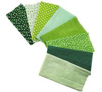 Create idea Lot de 8 coupons de tissu pour patchwork, 50 x 50 cm, motif champ vert