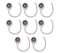 Create idea Lot de 8 mini haut-parleurs ronds de 18 mm 8 Ohm 0,5 W Longueur du fil 80 mm Forme ronde Pour lecteurs de musique, sonnettes et alarmes