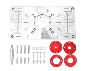 Create idea Plaque d'insertion de table de toupie compatible avec les défonceuses Makita en alliage d'aluminium avec 4 anneaux d'insertion de défonceuse, 1 vis de fixation