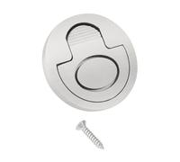 Create idea Poignée de Trappe de Bateau Ronde Robuste de 51 Mm en Acier Inoxydable avec Ressort Rétractable Et Anneau de Traction avec Vis pour Armoire Casier Bateau Yacht