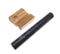 Create idea Rouleau à pâtisserie en marbre poli avec support en bois pour téléphone portable, rouleau à pâte, pâtisserie, pizza, 30,5 cm, noir